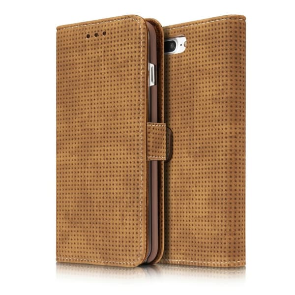 Stilrent -Vintage Mesh- Plånboksfodral för iPhone 8 Plus Brun Brun