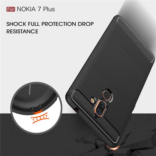 Stöttåligt Armor Carbon TPU-skal Nokia 7 Plus