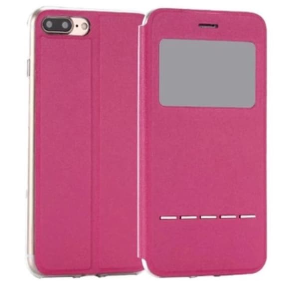 iPhone 7 Elegant Stilrent Smartfodral Fönster & Svarsfunktion Rosa