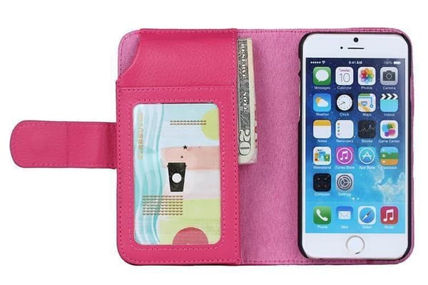 Iphone 6 4.7" Plånboksfodral med 6 kortplatser ROSA