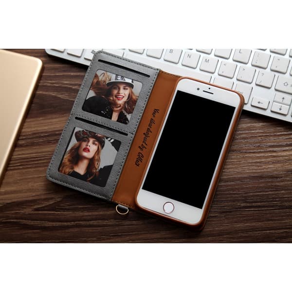 CMAI2 Litchi plånboksfodral till iPhone 7 / 8 / SE (2020) - Grå