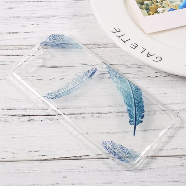 Huawei P10 Soft Gel TPU skal - Blue Feathers