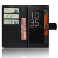 Miniatyrbillede 2 af 6: Retro tegnebog stativetui til Sony Xperia XZ - Sort