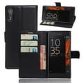 Miniatyrbillede 1 af 6: Retro tegnebog stativetui til Sony Xperia XZ - Sort