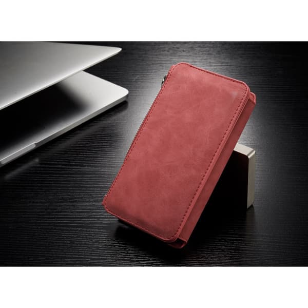 CASEME Samsung Galaxy S8 Plus Retro lær lommebok-deksel Rød