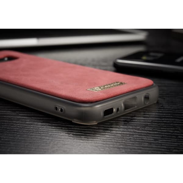 CASEME Samsung Galaxy S8 Plus Retro lær lommebok-deksel Rød