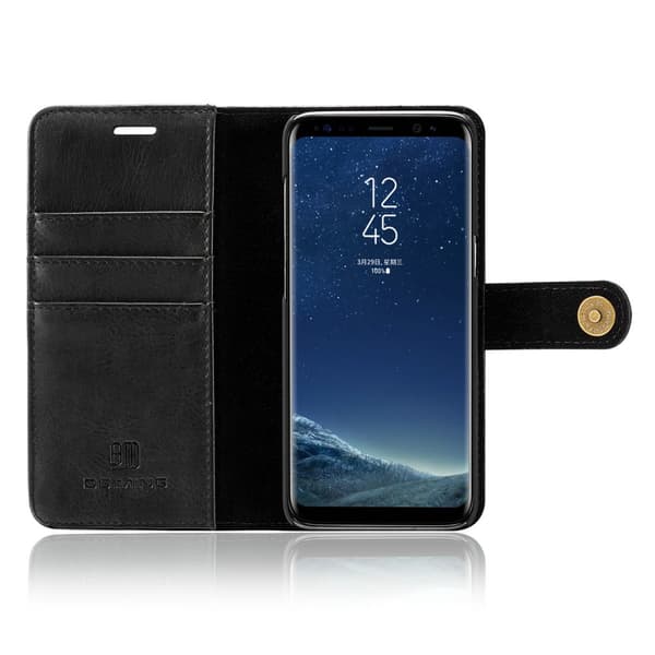 DG.MING Samsung Galaxy S8 Split Läder Plånboksfodral - Svart