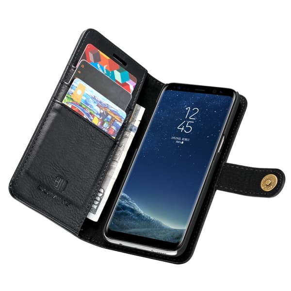 DG.MING Samsung Galaxy S8 Split Läder Plånboksfodral - Svart