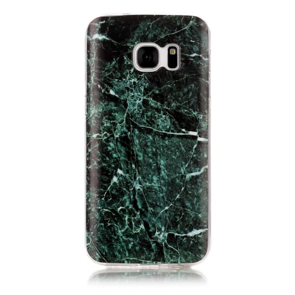 MTK Samsung Galaxy S7 SM-G930 TPU Marmor - Svart-Grön