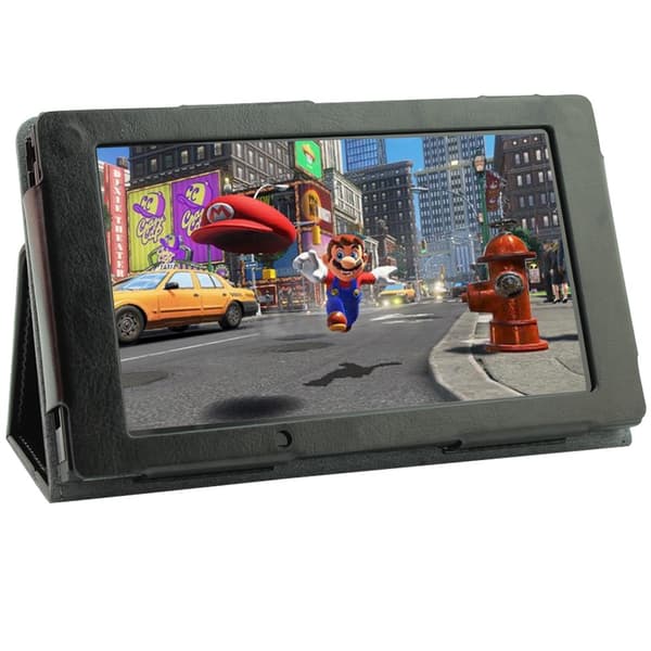 MTK Crazy Horse Veske Kompatibel med Nintendo Switch - Svart