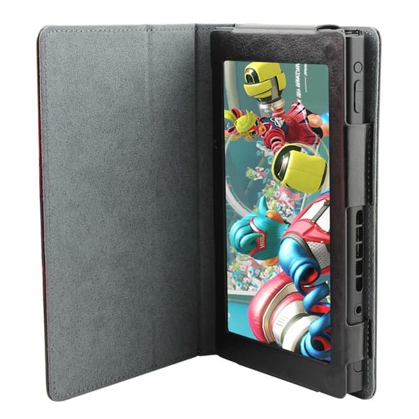 MTK Crazy Horse Veske Kompatibel med Nintendo Switch - Svart