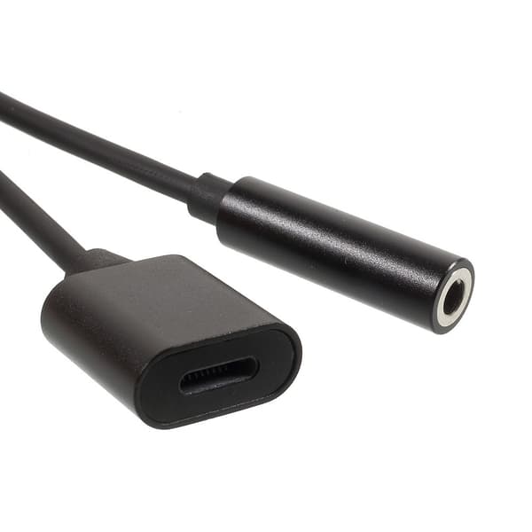iPhone 7 7 Plus 3,5 mm-adapter 2 i 1 laddning & hörlurar - Svart