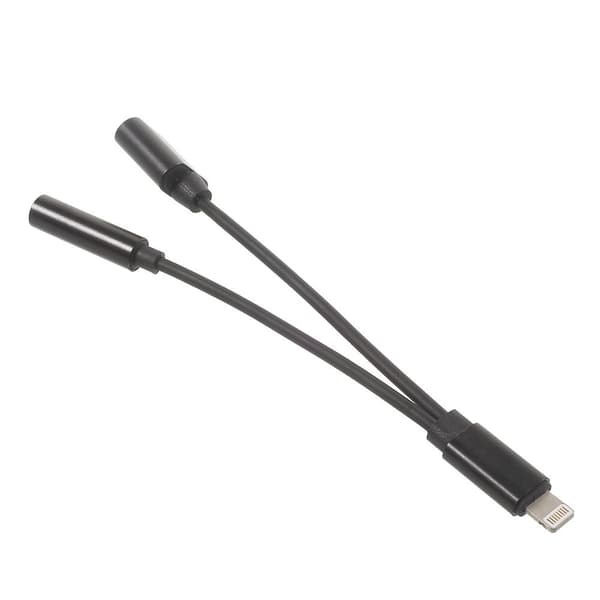 iPhone 7 7 Plus 3,5 mm-adapter 2 i 1 laddning & hörlurar - Svart