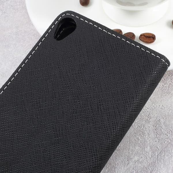 Asus Zenfone Live - Cross Texture Lommebok-deksel - Svart