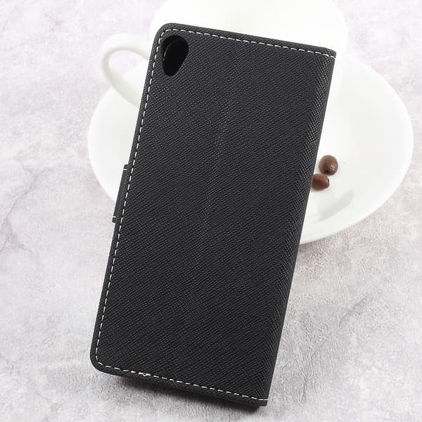 Asus Zenfone Live - Cross Texture Lommebok-deksel - Svart