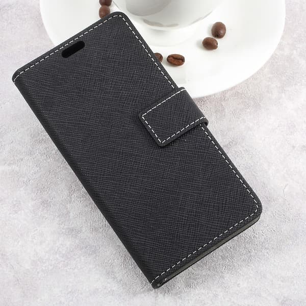 Asus Zenfone Live - Cross Texture Lommebok-deksel - Svart