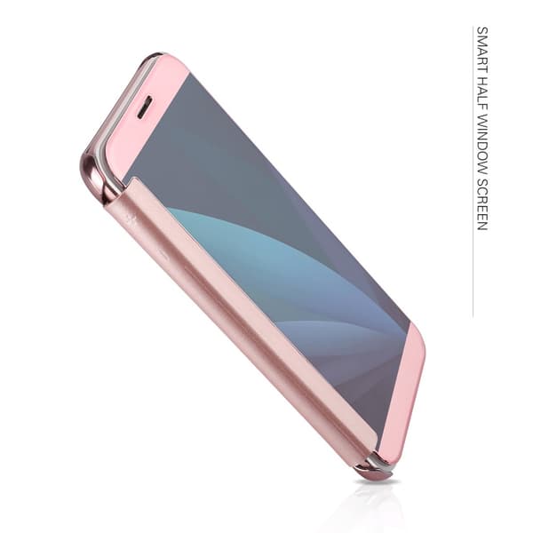 Mirror Plating Smart Window Case for Samsung J5 2017 - Rose Gold