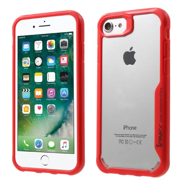 IPAKY iPhone 7 TPU Hybrid Skal - Röd