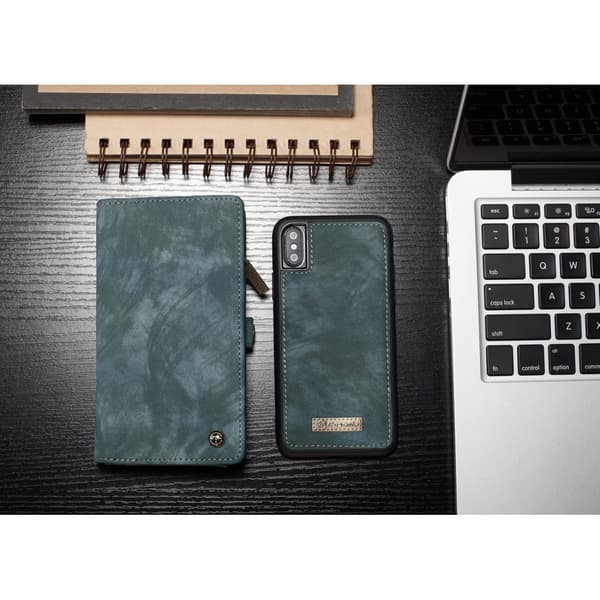 ASEME Detachable 2-in-1 Multi-slot Wallet Split Leather Case for iPhone X