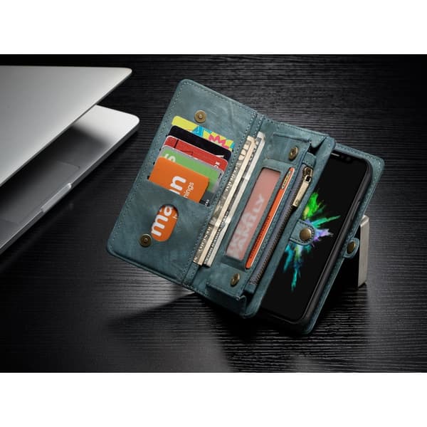 ASEME Detachable 2-in-1 Multi-slot Wallet Split Leather Case for iPhone X