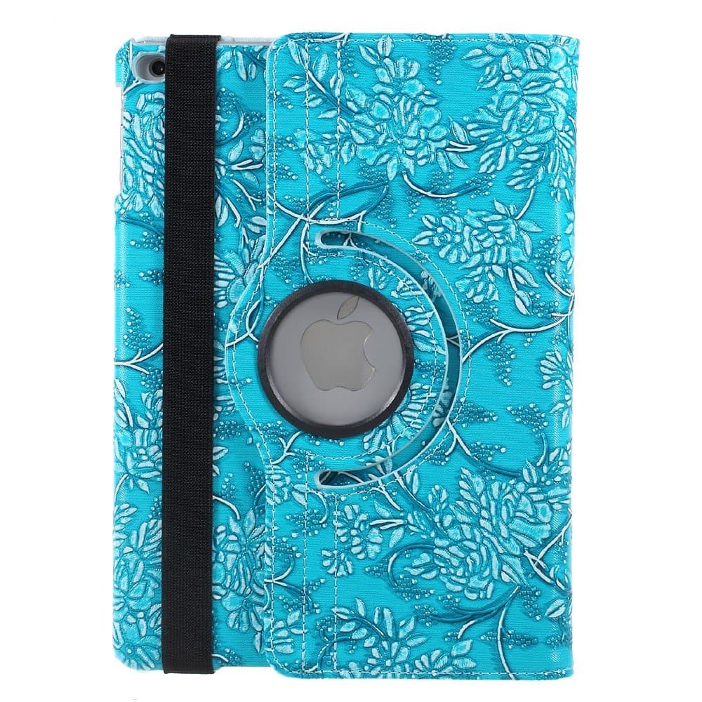 360 Degree Rotary Stand Grapevine Pattern Case for iPad 9.7 (2017) - Blue