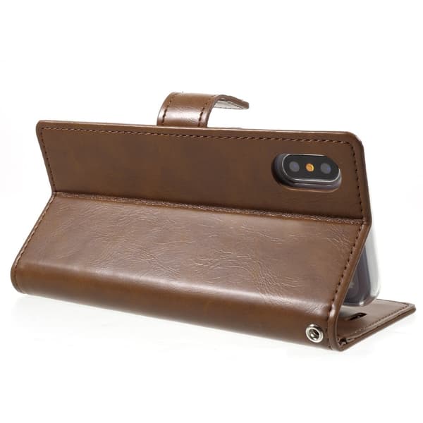 MERCURY GOOSPERY Blue Moon Wallet Cover for iPhone X - Brown