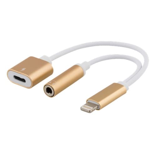 Epzi Lightning 3,5 mm adapter, Charging and sound - Gold