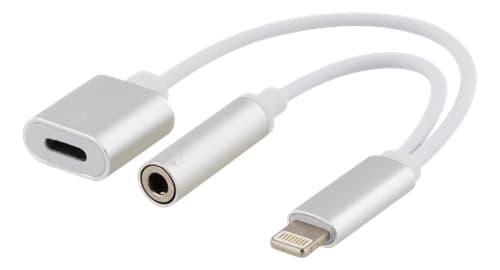 Epzi Lightning 3,5 mm adapter, Charging and sound - Silver