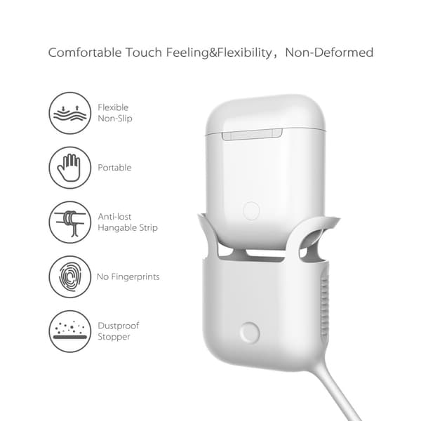 DAITE Apple Airpods skydd fodral med Anti-lost Wire Rope