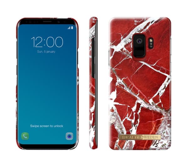 iDeal Of Sweden Samsung Galaxy S9 - SCARLET RED MARBLE