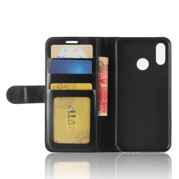 Crazy Horse Pung Standetui til Huawei P20 Lite - Sort