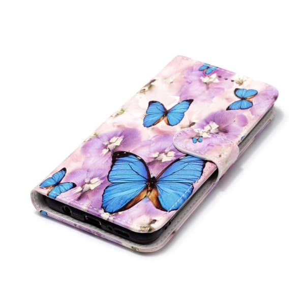 Samsung Galaxy S9 Plus Pung Taske - Blå Sommerfugl og Blomst
