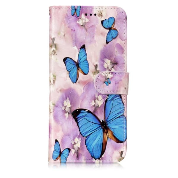Samsung Galaxy S9 Plus Pung Taske - Blå Sommerfugl og Blomst