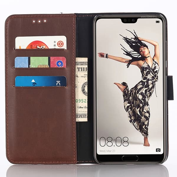 Retro tegnebogstaske til Huawei P20 Pro - Kaffe