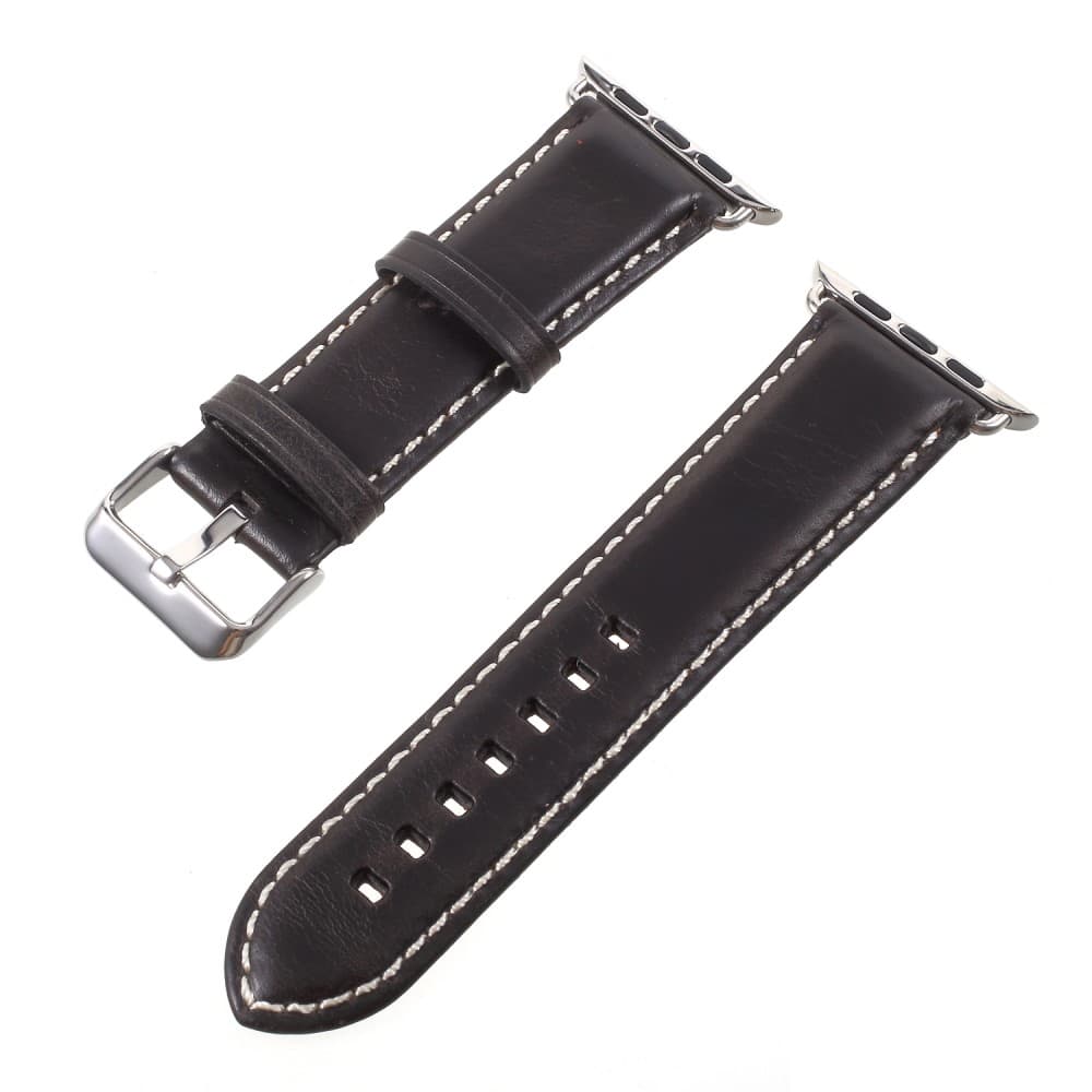 Genuine Leather Watch Band for Apple Watch Series 3/2/1 38mm - Black