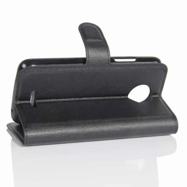 Wallet Stand Case for Motorola Moto C - Black