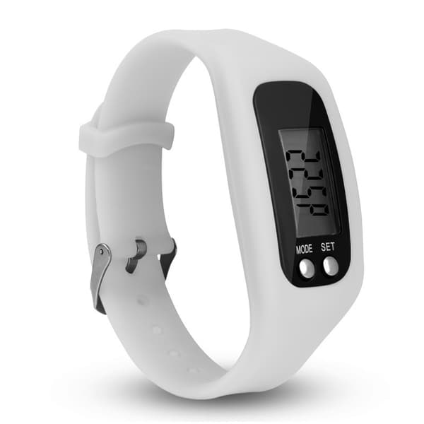 Stegräknare Pedometer Klock-modell  - Vit
