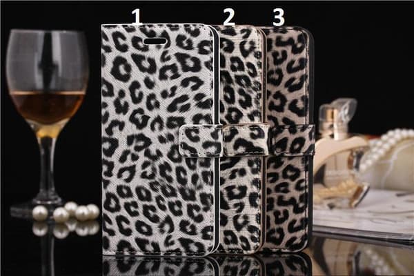 Iphone 6 Plus 5.5" Plånboksfodral / Fodral Leopard grå