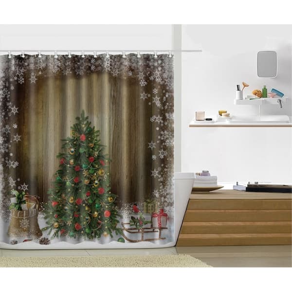 Badeværelsesbruseforhæng Shower Curtain Christmas  - Juletræ