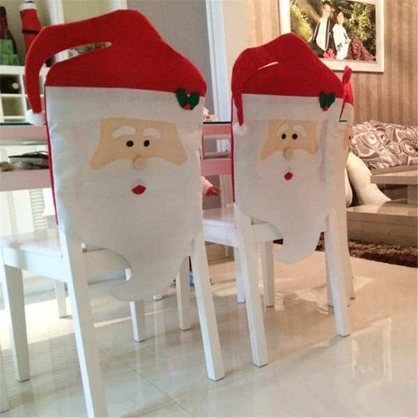 Cloth Hat Christmas Snowman Tableware Chair Cover Home Decor