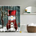 Miniatyrbild 2 av 3: Duschdraperi - Jul Snögubbe