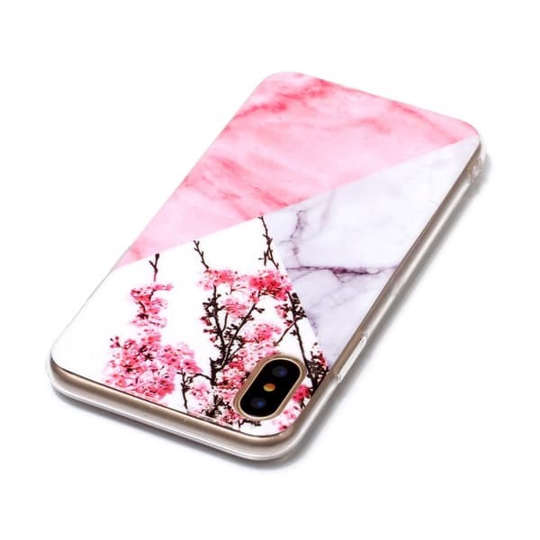 TPU Skal Marmor till iPhone X - Plum
