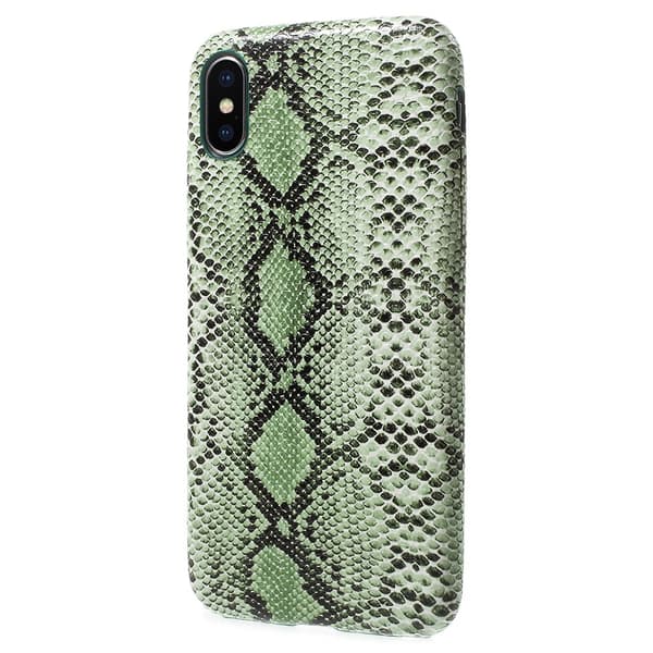 iPhone X-deksel Snake Skin Pattern - Grønn