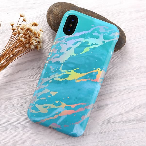 TPU Skal IMD Marmor till iPhone X / XS - Dark Blue