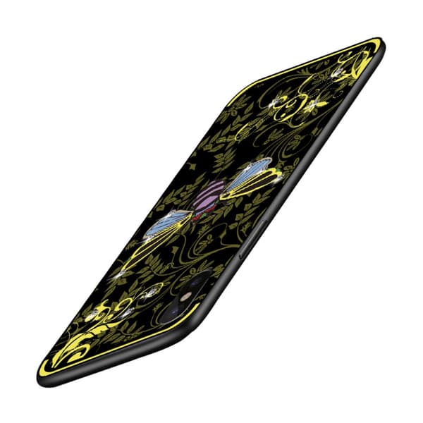 NXE Insect Pattern Rhinestone Decor TPU Cover for iPhone X / XS - Yellow Bee