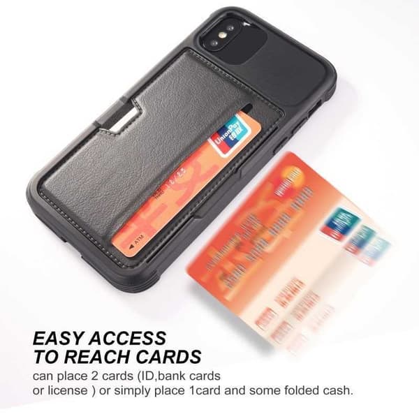 iPhone X stødsikkert cover med kortrum Solid V2