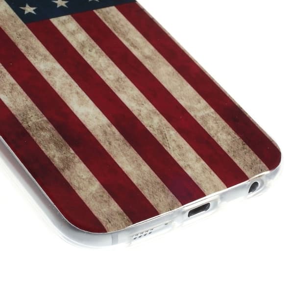 TPU Skal Samsung Galaxy S6 Retro US American Flag