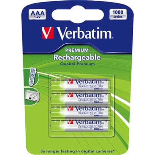 Verbatim laddningsbara batterier, AAA(LR03) 930mAh, 1,2V