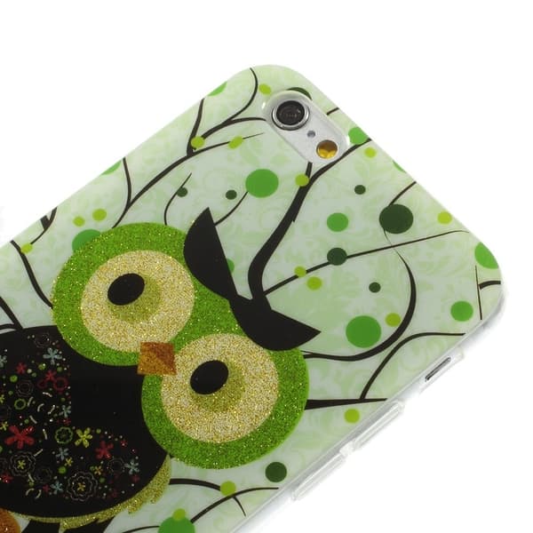 Iphone 6/6S 4.7" TPU Skal Gentle Owl Glitter Powder