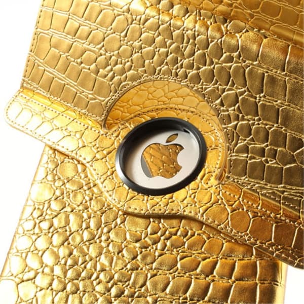 Fodral iPad Air / iPad 9.7 2017 & 2018 360 rotation Krokodil Guld